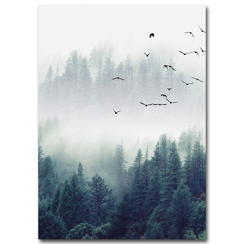 Nordic Decoration Forest Lanscape Wall