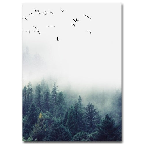 Nordic Decoration Forest Lanscape Wall