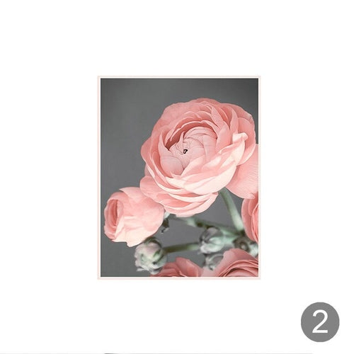 Modern Canvas Art PrintBlush Pink and Grey Flower